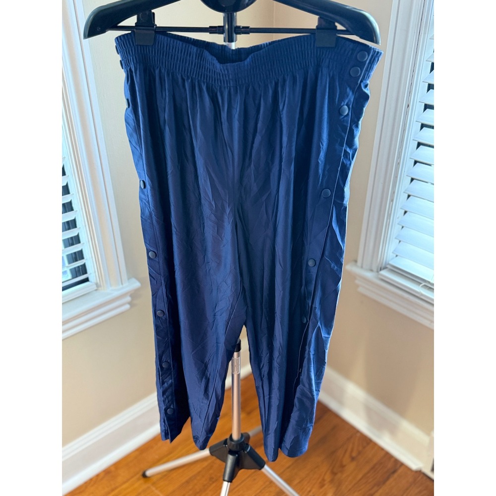 Vintage Navy Blue Snap Away Track Pants Tear Away Athletic Warm Up Trousers